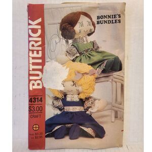 Butterick‎ Sewing Pattern #4314 , Bonnie's Bundles 19" Dolls and Clothes